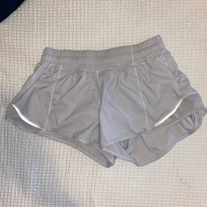 White Lululemon Hotty Hot Shorts. 2.5” inseam.